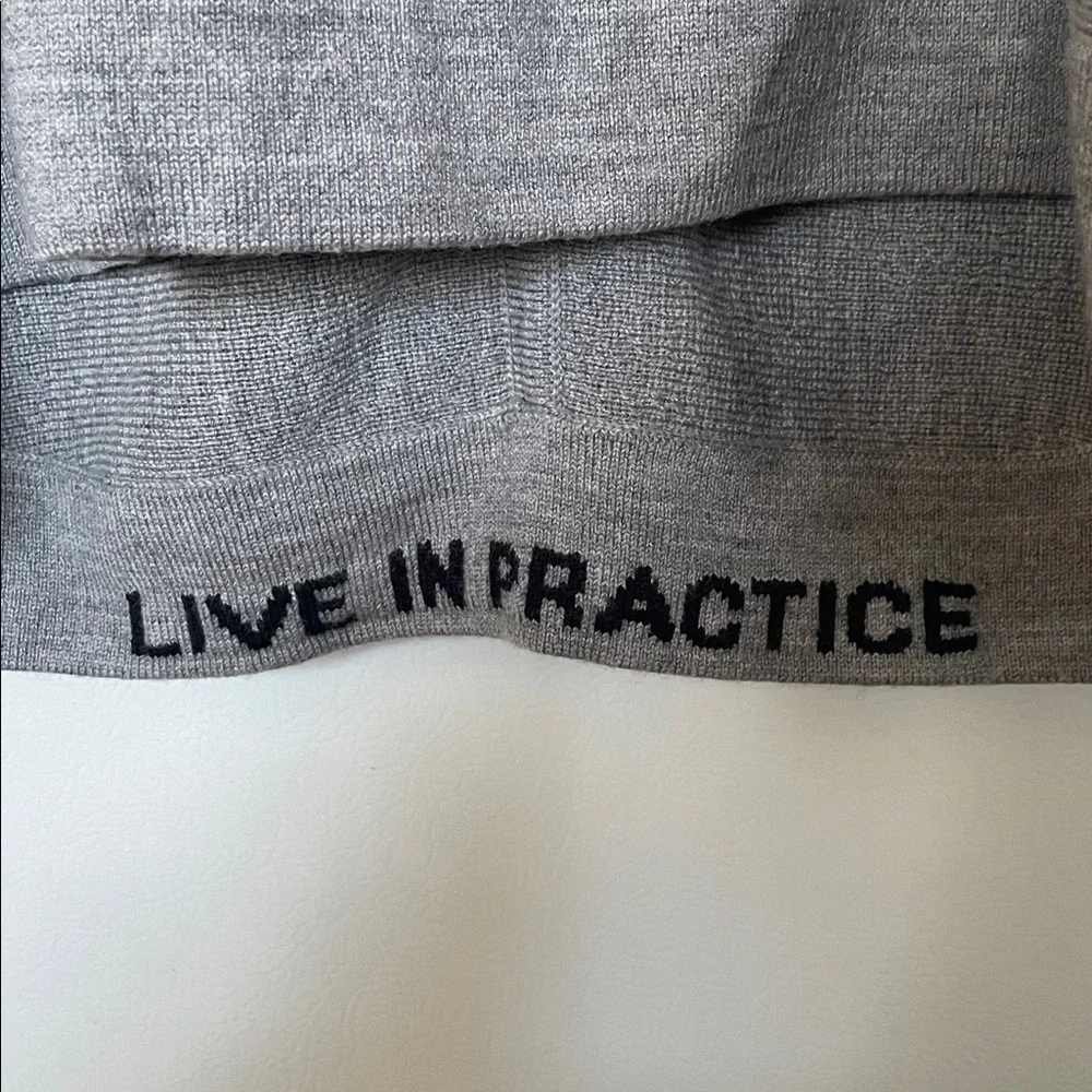 Lululemon Gray Crewneck‎ Sweater Live In Practice Logo Tag See Measurements